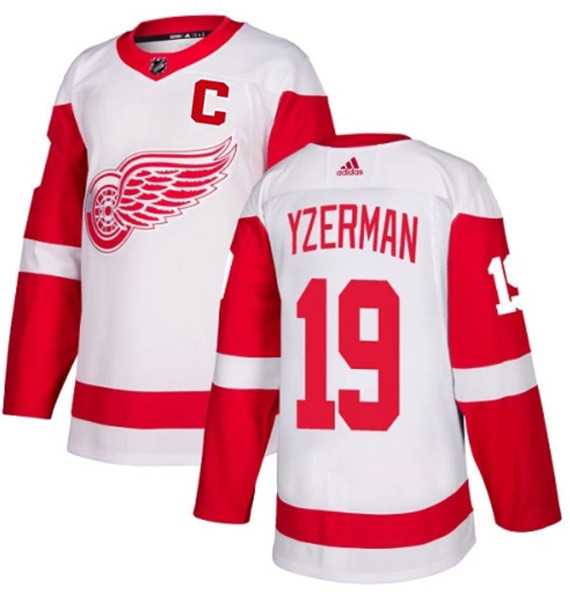 Men's Detroit Red Wings #19 Steve Yzerman White Stitched Jersey Dzhi